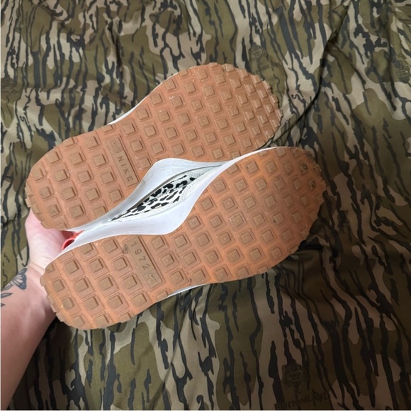 Nike Women's Cream and Orange/Red Leopard Sneakers - Picture 4 of 6